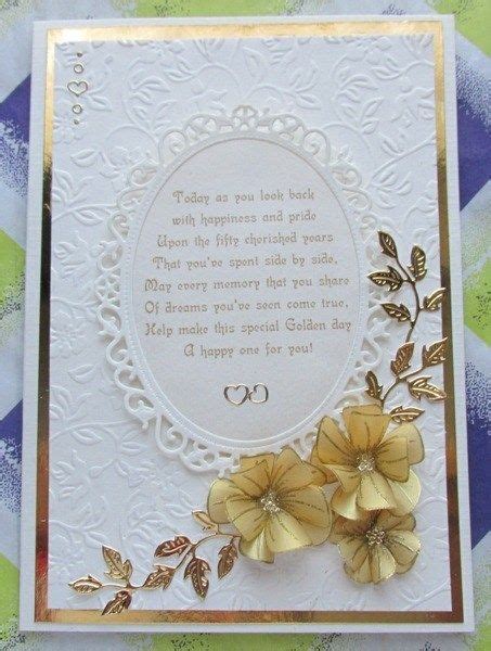 Inspiration | Golden wedding anniversary card, Golden anniversary cards