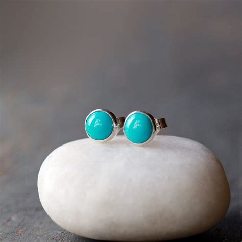Turquoise Stud Earrings Sleeping Beauty By Shopclementine On Etsy