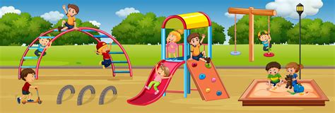Children Playing At Playground Download Free Vectors Clipart
