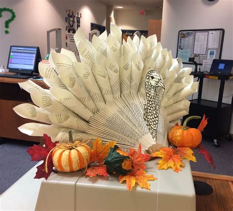 Turkey Made Out Of Book Pages Book Art Diy Thanksgiving Crafts