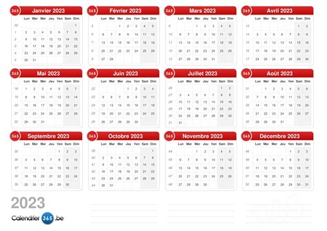 Calendrier 2023