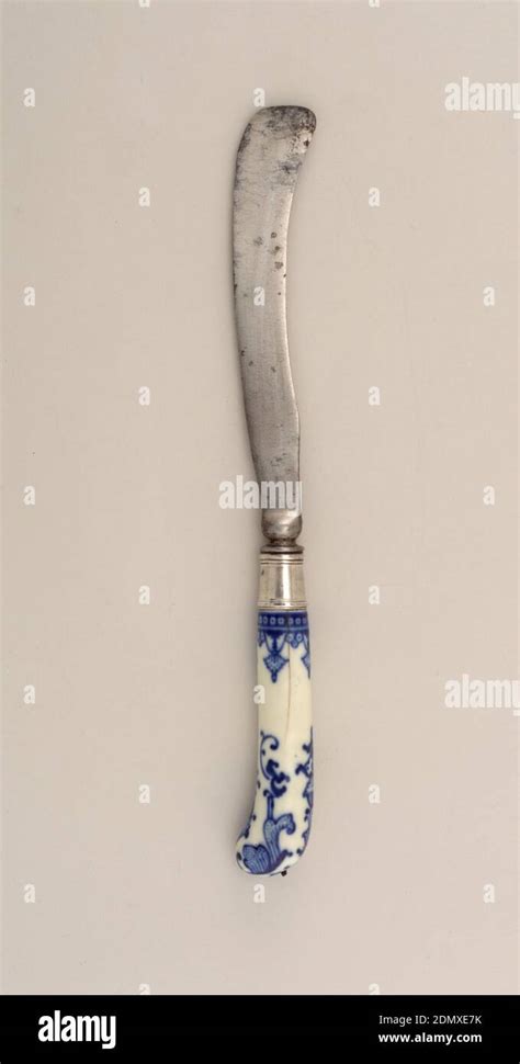 Knife With Blue Pattern Saint Cloud Porcelain Manufactory French