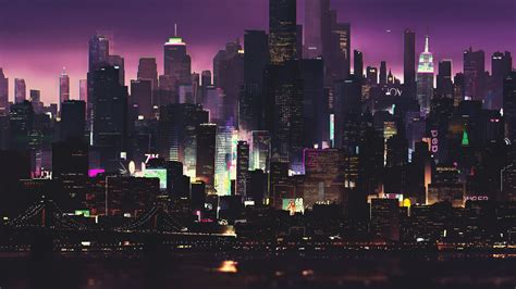 Download Wallpaper 2560x1440 Cyberpunk Buildings Dark Night