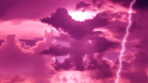 Pink Romantic Lightning Weather Report Stormy Clouds 1920x1080 Full Hd