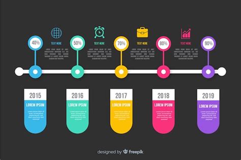 Free Vector Flat Infographic With Timeline Background