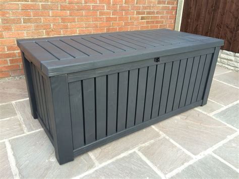 Keter Rockwood Anthracite Plastic Garden Storage Deck Box 570 Ltr