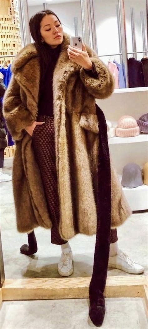 tina leung coat fur coat fashion