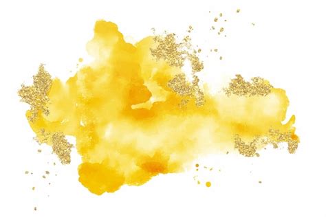 Premium Vector Yellow And Gold Watercolor Splash Abstract