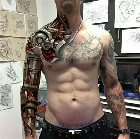 Tattoo Motive Männer Sleeve Tattoo Mit Maschinenteilen Arm Tätowieren