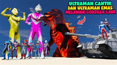 Ultraman Cantik Raksasa Bersatu Dengan Ultraman Emas Melawan Monster