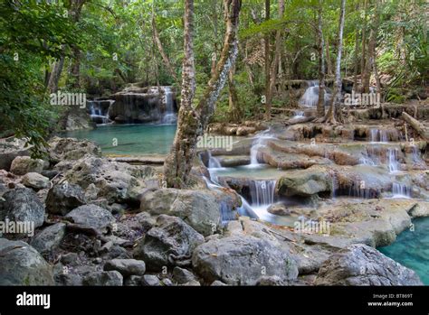 Erawan National Park Waterfall In Thailand Stock Photo Alamy