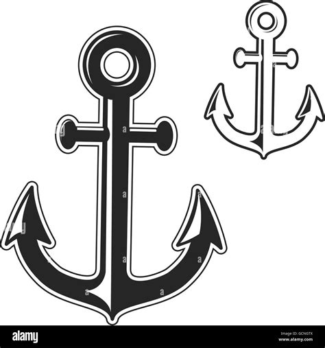 Set Of Anchors Silhouettes Stock Vector Image And Art Alamy