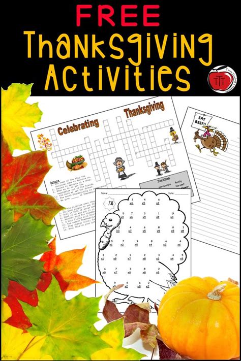 Thanksgiving Activities For 6th Graders