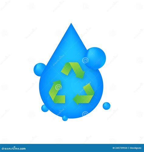 Recycling And Save Water Water Conservation Vector Stock Illustration