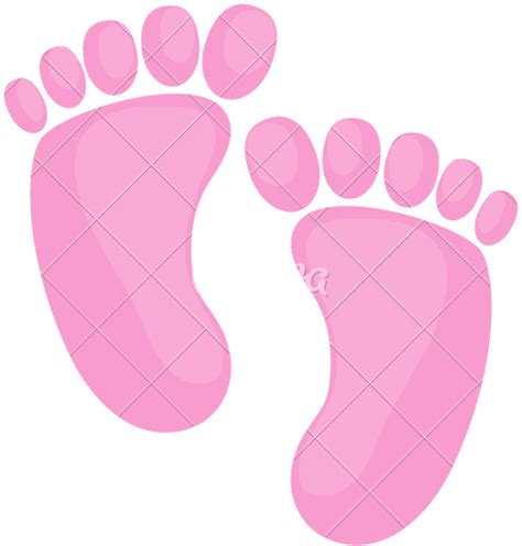 Pink Baby Footprints 素材 Canva可画