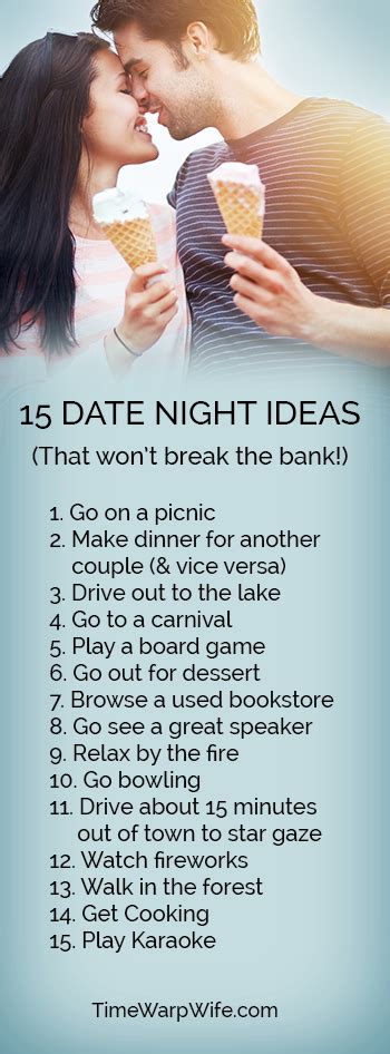 15 Date Night Ideas That Dont Break The Bank Date Night Cheap Date