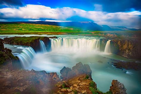 Godafoss Waterfall In Iceland Stock Image Image Of Natural Icelandic