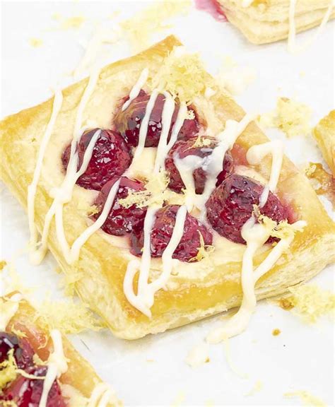 Raspberry Puff Pastry Tarts With Lemon Cream Cheese Savor With Jennifer