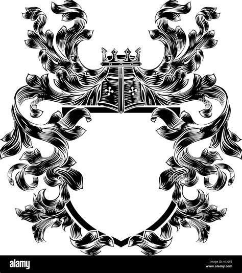 Royal Emblem Shield With Crown Stock Vector Images Alamy
