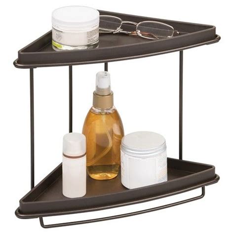 The cabinet has many drawers and shelves for bathroom accessories and cosmetics, and glass sink brings the chic. The InterDesign Gina 2-Tier Bathroom Vanity Corner Shelves ...