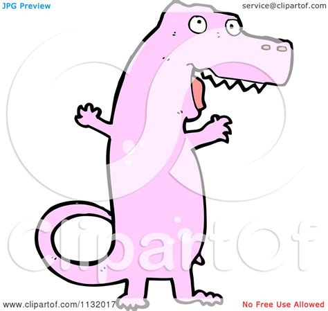 Cartoon Of A Pink T Rex Dinosaur 1 Royalty Free Vector