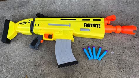 Review Nerf Fortnite Ar L Scar In Real Life Youtube