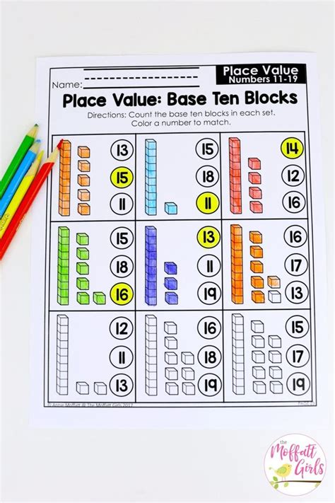 kindergarten math place  tens   worksheets math pages