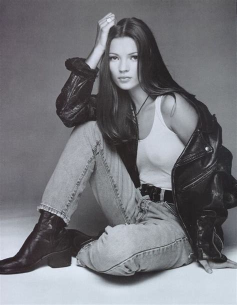 Kate Moss Leather And Denim For Calvin Klein 1992 Moss Fashion