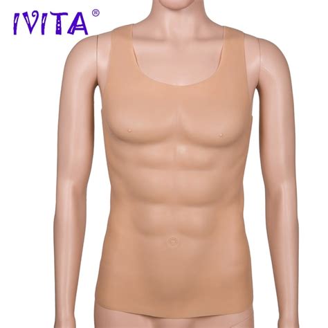 Aliexpress Com Buy IVITA 1720g Soft Silicone Fake Chest Muscle Vest