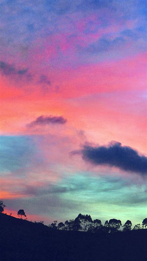 Pink, blue, and teal sky wallpaper, red and blue night sky wallpaper. iPhone X