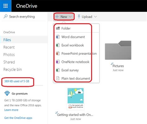 Create New Files In Microsoft Onedrive