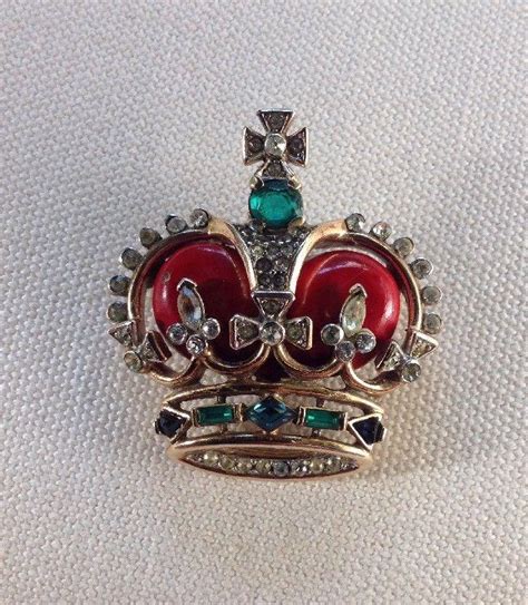 Trifari A Philipp Coronation Gems Red Royal Crown Brooch