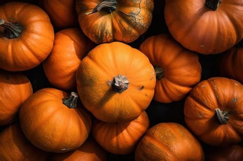 Premium Ai Image A Pile Of Small Pumpkins Are Stacked Together