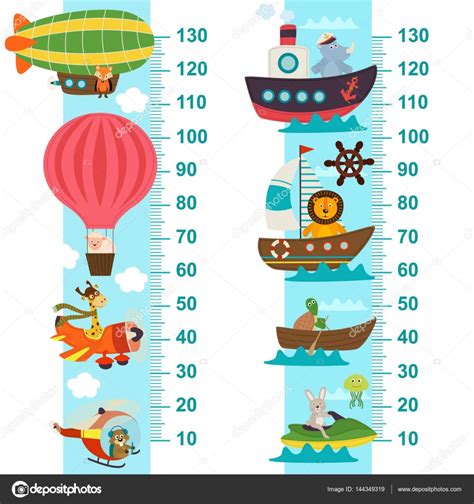 Air And Sea Transport Height Measure Stock Illustration By ©nkiseleva1
