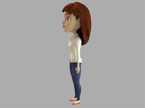 3d Model Woman Toon 3d Model Vr Ar Low Poly Cgtrader
