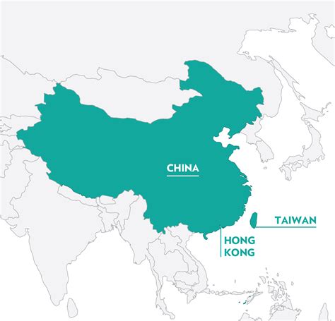 Map Of China Showing Hong Kong And Taiwan