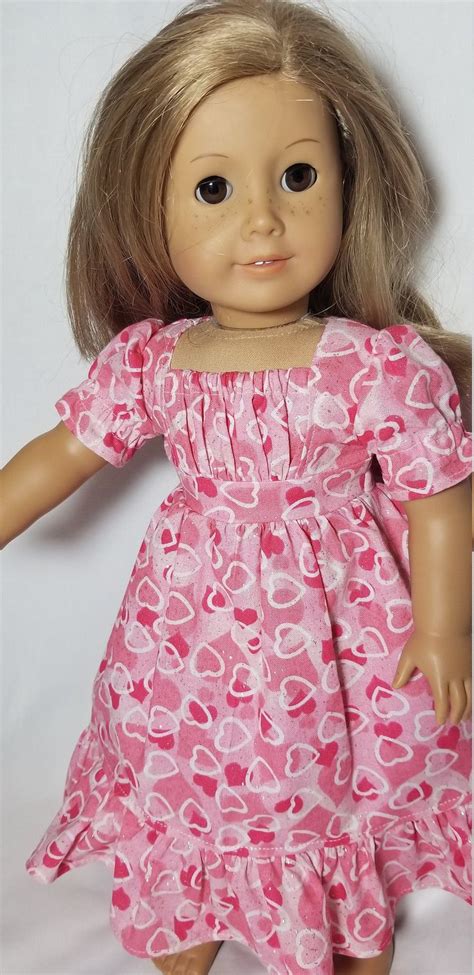 love and hearts pink dress fits american girl and 18 inch etsy american girl clothes