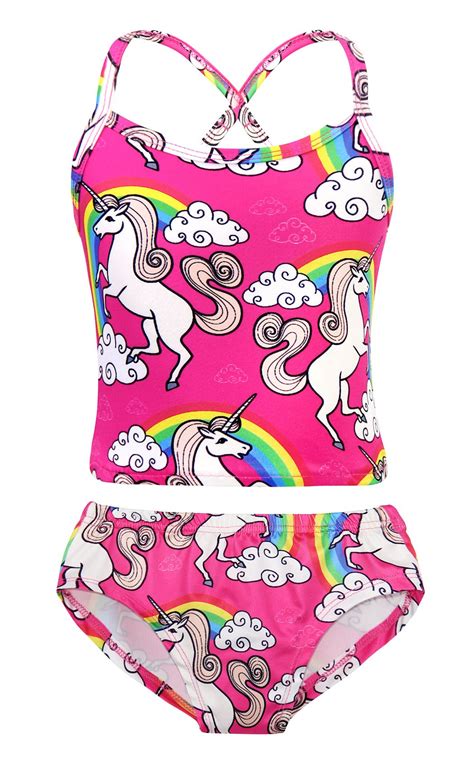 Buy Cotrio Rainbow Unicorn Swimsuit Girls Two Pieces Bikini Set Kids