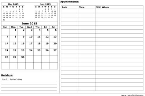 Download Month Appointment Calendar Template For Free Page 6
