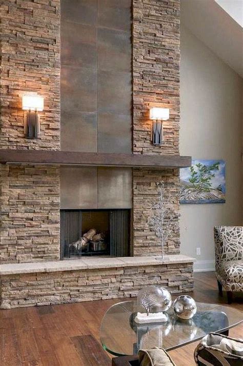 Trendy Stone Fireplace And Patio That Look Beautiful Modern Stone