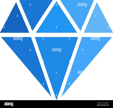 Blue Diamond Of Triangles In Flat Style Vector Stock Vector Image