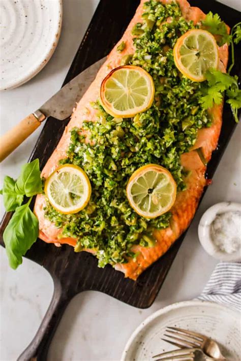 Oven Baked Salmon Recipe With Tangy Gremolata Sauce Lena S Kitchen