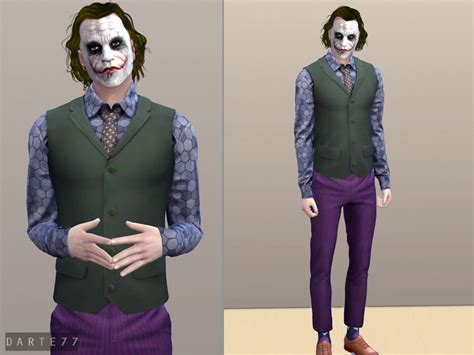 The Joker Outfit The Dark Knight Ii Sims4cc Joker Costume