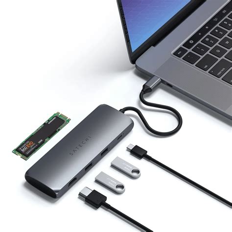 Buy The Satechi Usb C Hybrid Multiport Adapter With Ssd Enclosure