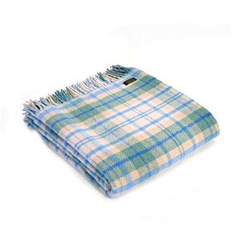 Tweedmill Cottage Blue And Navy Ascot Pure New Wool Picnic Rug Blue