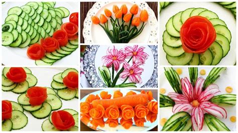 10 Super Salad Decoration Ideas Cucumber Vegetable Carving Garnish