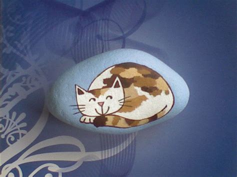 Cute Kitten Adds Happiness To Your Home Painted Rocks Stone Art