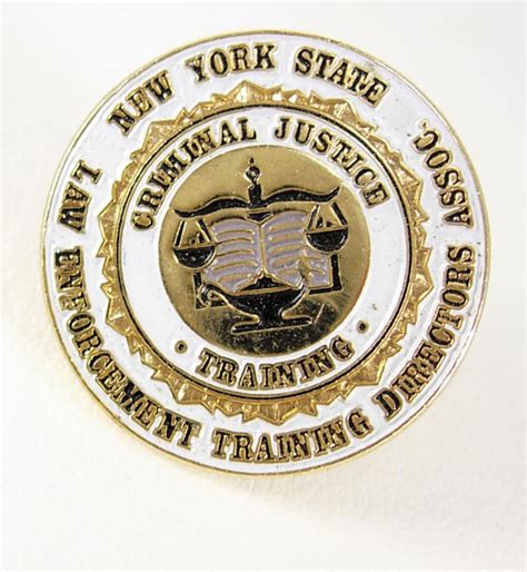 Vintage Ny State Tie Tack Law Enforcement Lapel Pin White
