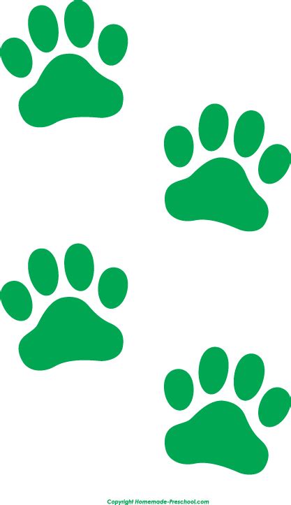 Green Paw Print Clipart Best