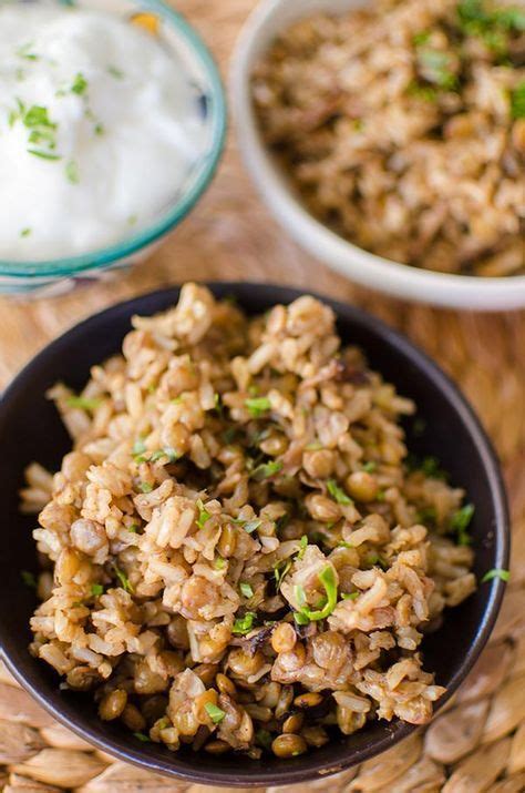 Looking for the best middle eastern recipes? A take on the Middle Eastern dish mujaddara with brown rice, lentils and onions. | livinglou.com ...